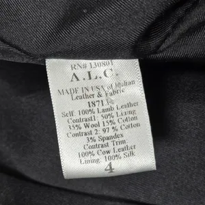 ALC Black Lamb Leather Hooded Moto‎ Jacket Paneled Wool Blend Contrast Trim 4 thumbnail 5