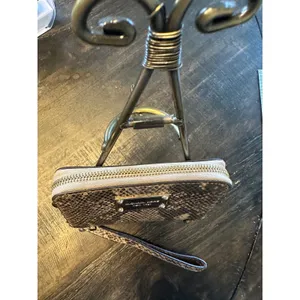 Michael Kors Brown Snakeskin‎ Embossed Leather Zip Around Wristlet Wallet GUC thumbnail 2
