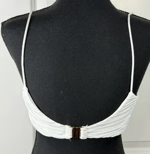 Sabo Skirt Davo Pleated Crop Top in White thumbnail 4
