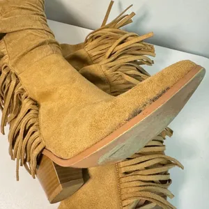 Pretty Little Thing- Tan Boots with Fringe thumbnail 7