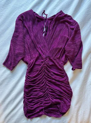 ZARA Purple Ruched Mini Dress thumbnail 2
