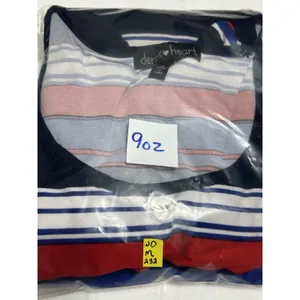 Derek Heart Striped Maxi Dress Med Blue Red White Jersey Knit Short Sleeve VGUC thumbnail 14