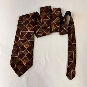Robert Talbott Studio Mens Tie Geometric Brown Multicolor Necktie Vintage Cravat thumbnail 2