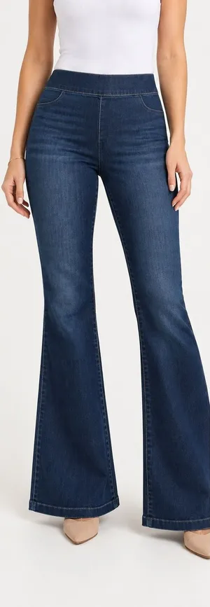 SPANXshape EveryWear Pull-On Flare Jeans XL High Rise Dark Wash Stretch thumbnail 1