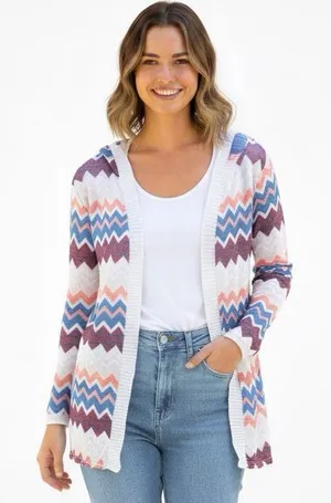 Women’s Chevron Pattern Cardigan thumbnail 1