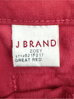 J Brand Great Red Corduroy Skinny Black Zippers Low Rise Ankle Zoey Pants 27 thumbnail 8