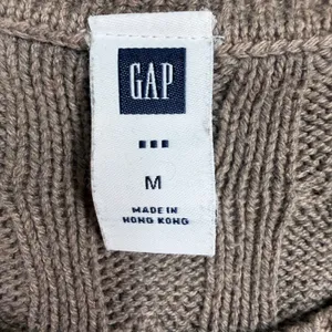 Y2K Gap M Sweater Brown Cable Knit Crew Neck Long Sleeve Classic Preppy Academia thumbnail 4