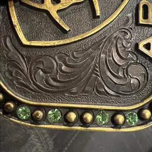 Ariat buckle with green rhinestones, rodeo, western, coastal cowgirl thumbnail 8