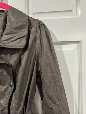 Women's Taupe Utility Belted Jacket with Gathered Shoulders thumbnail 4