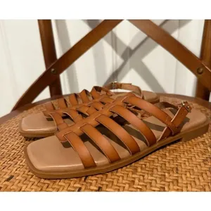 Nordstrom Rack tan vegan leather gladiator style sandals 6.5 thumbnail 4