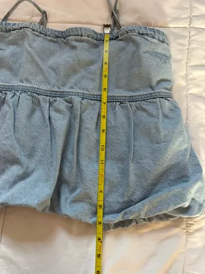 American Eagle Denim Bubble Tube Top thumbnail 7
