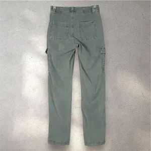 American Eagle Stretch Cargo Pants Women’s 0 Green Utility Y2K Cotton Blend thumbnail 2