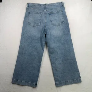 Gap 16 33 Wide Leg Jeans Light Wash High Rise Cropped Denim Casual 5-Pocket thumbnail 10