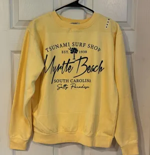 Tsunami Myrtle beach sweatshirt Yellow Size M thumbnail 1