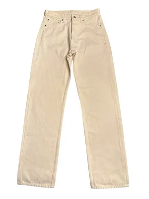 Djerf Avenue Relaxed Jeans 100% Organic cotton button fly cream Size 25 NWOT thumbnail 4