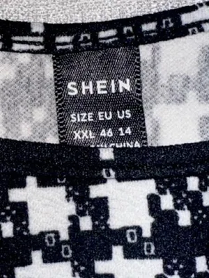 SheIn Maternity Black & White Plaid Tie-Shoulder Mini Dress thumbnail 4