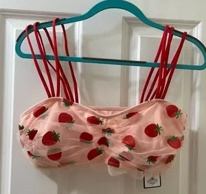 NWT Retro Stage 1950’s Lace Strawberry Tankini Top - Women’s Size XL thumbnail 1