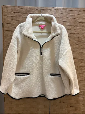 $178 NWOT Lilly Pulitzer SOREEN SHERPA POPOVER, COCONUT size L thumbnail 2