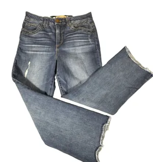 Democracy Ab Technology Raw Hem Bootcut Jeans Womens 10 Stretch Distressed Rips thumbnail 1