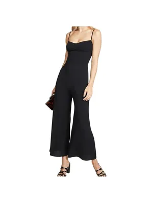 Reformation Gilda Jumpsuit Black Sleeveless Wide Leg 6 thumbnail 2