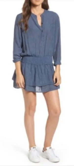Rails Juliette Salem stripe blue linen mini dress thumbnail 1