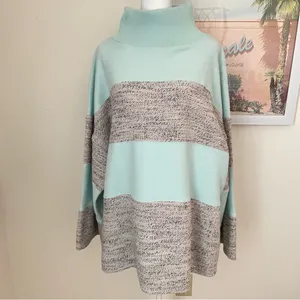 Anthropologie Daily Practice Pullover Top Funnel Neck Colorblock Sweater XL New thumbnail 4