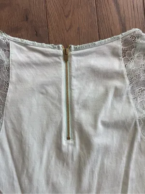 Express Mint Lace-Shoulder Top thumbnail 7