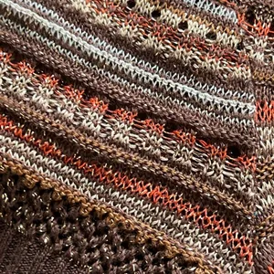 Striped Crochet Knit Top Brown Size M thumbnail 5