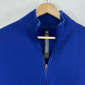 Lululemon Steady State Mens Small 1/2 Pullover Fleece Sweatshirt‎ Royal Blue thumbnail 7