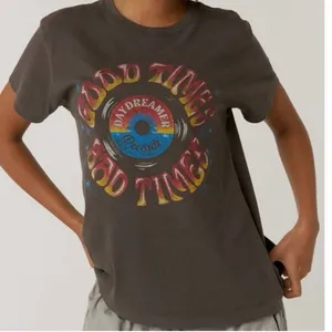 DAYDREAMER Brown Good Times Bad Times Record Graphic Retro Tee size Medium thumbnail 1