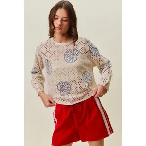 SO ME Seashell Lightweight Sweater Top thumbnail 8