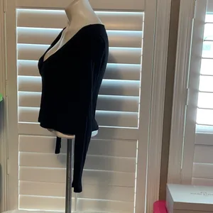 Divided Black Ribbed V-Neck Blouse thumbnail 5
