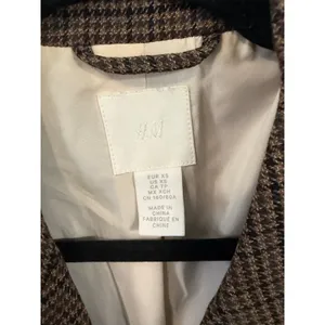 HM Womens Brown Houndstooth‎ Double Breasted Blazer Jacket XS thumbnail 2