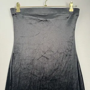 TCEC Couture Black Velour Strapless Maxi Dress Women L Bodycon Formal Evening thumbnail 3