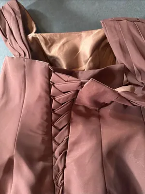Women’s Brown Chiffon Formal Mother of the Bride Dress Draped Jacket Size 14 NWT thumbnail 13