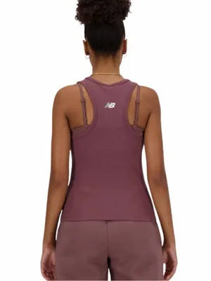 New Balance Linear Heritage Ribbed Knit Racer Workout Tank thumbnail 2