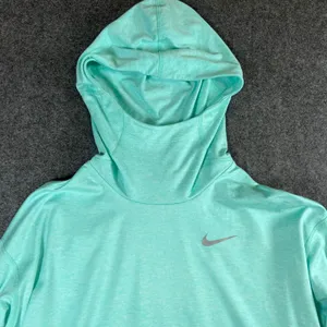 Nike‎ Running Dri-FIT Mint Green Heathered Cowl Neck Hoodie Thumbholes Womens M thumbnail 2