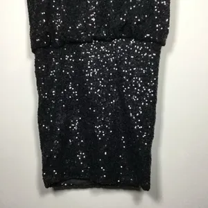 Astr Black All Over Sequin Glam Club Party‎ Concert Deep V Mini Dress S/M thumbnail 6