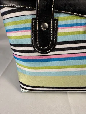 3piece Vintage kate spade Multicolor Stripe Tote w/ Wallet and checkbook holder thumbnail 10