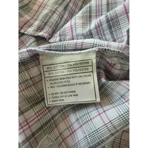 Ariat Pro Series Plaid Western Pearl Snap Shirt Medium Yoke‎ Pink Grey Shimmer thumbnail 5