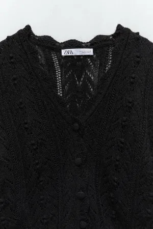 ZARA Black Knit Cardigan Top Jacket thumbnail 8