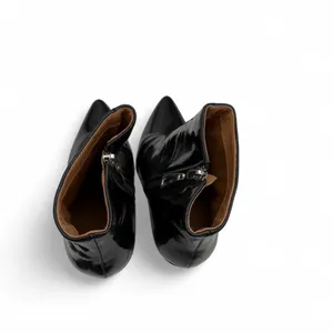 Qupid Glossy Black Ankle Booties thumbnail 3