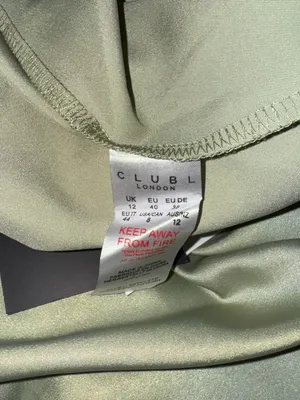NWT Club L London Satin Wide Leg Trouser Sage Green High Rise Size US 8 thumbnail 9
