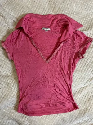 Color Pink Collar Polo Top thumbnail 1