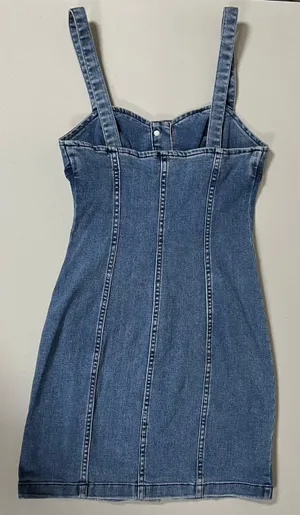 Juicy Couture Blue Jean Denim Buttoned Bodycon Mini Dress Size 0 💙 thumbnail 2
