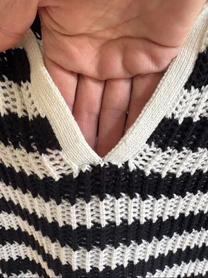 NWT EVEREVE Erica Pullover Striped Sweater Black White Generous XS thumbnail 9