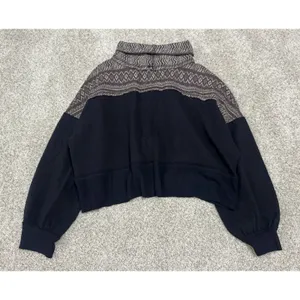 We The Free People At The Lodge Sweater Cropped Cowl Neck Fair Isle Knit Size S thumbnail 5