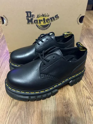 DR MARTENS Audrick 3 eye black leather platform lace up oxfords shoes women’s 7 new thumbnail 2