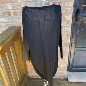 Zara black faux leather elbow open cardigan size medium thumbnail 6