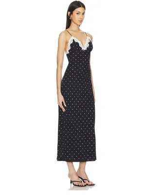 NIA Jasmine Dress Polka Dot Lace trim, S thumbnail 6